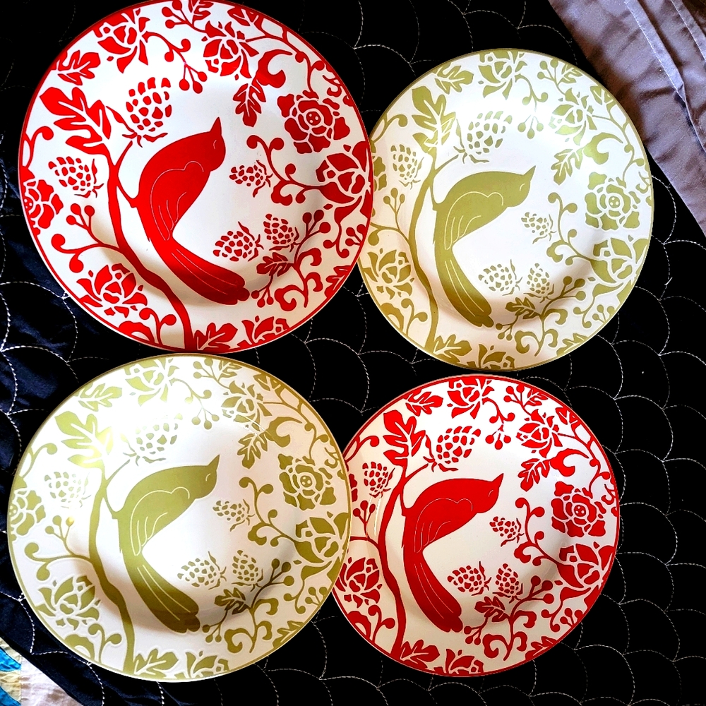 VINTAGE PIER ONE IMPORTS PRECIOUS BIRD PLATES FOR DESSERTS RARE!